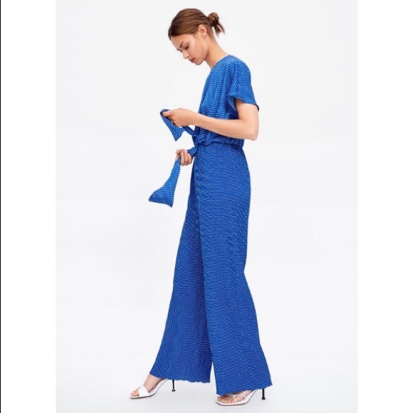 knot front pleated jumpsuit